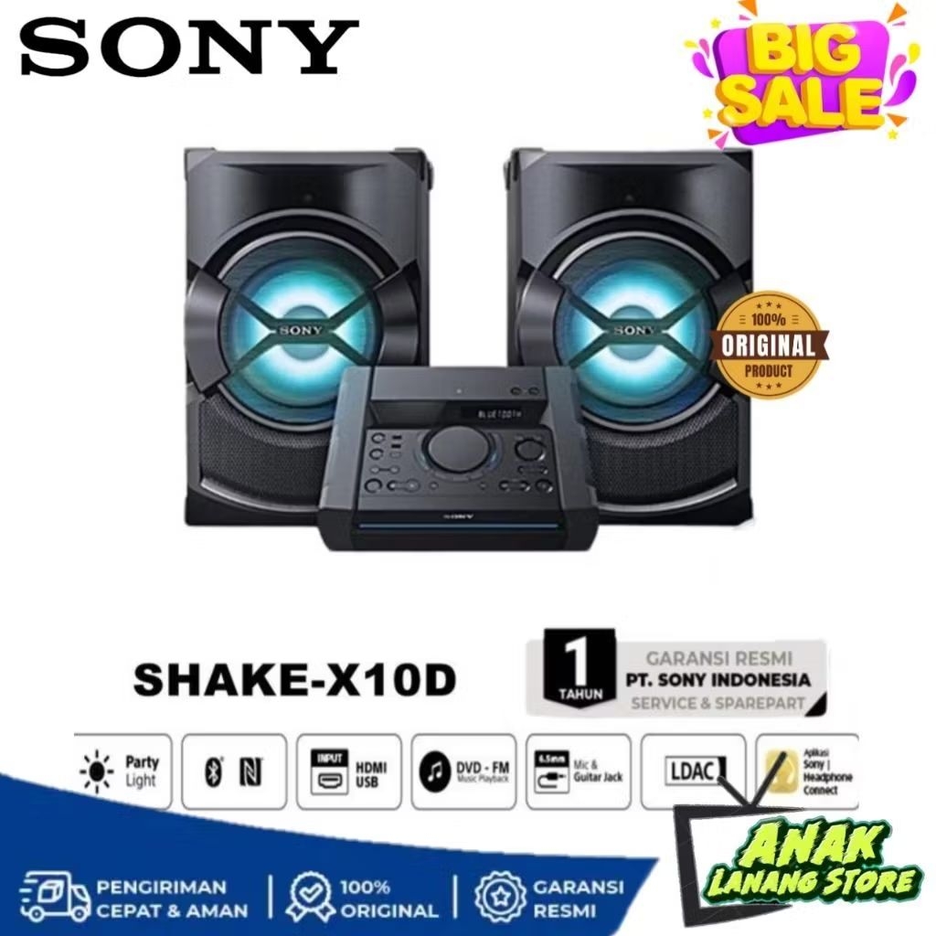 SONY SHAKE-X10D POWER AUDIO SPEAKER SONY X10D POWER HOME SPEAKER WITH DVD KARAOKE