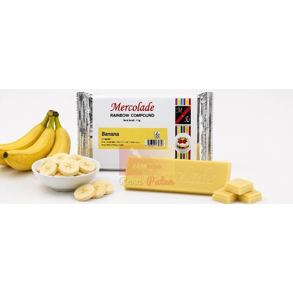 MERCOLADE 1 kg BANANA (PISANG) Coklat Compound Warna Rainbow HALAL BPOM