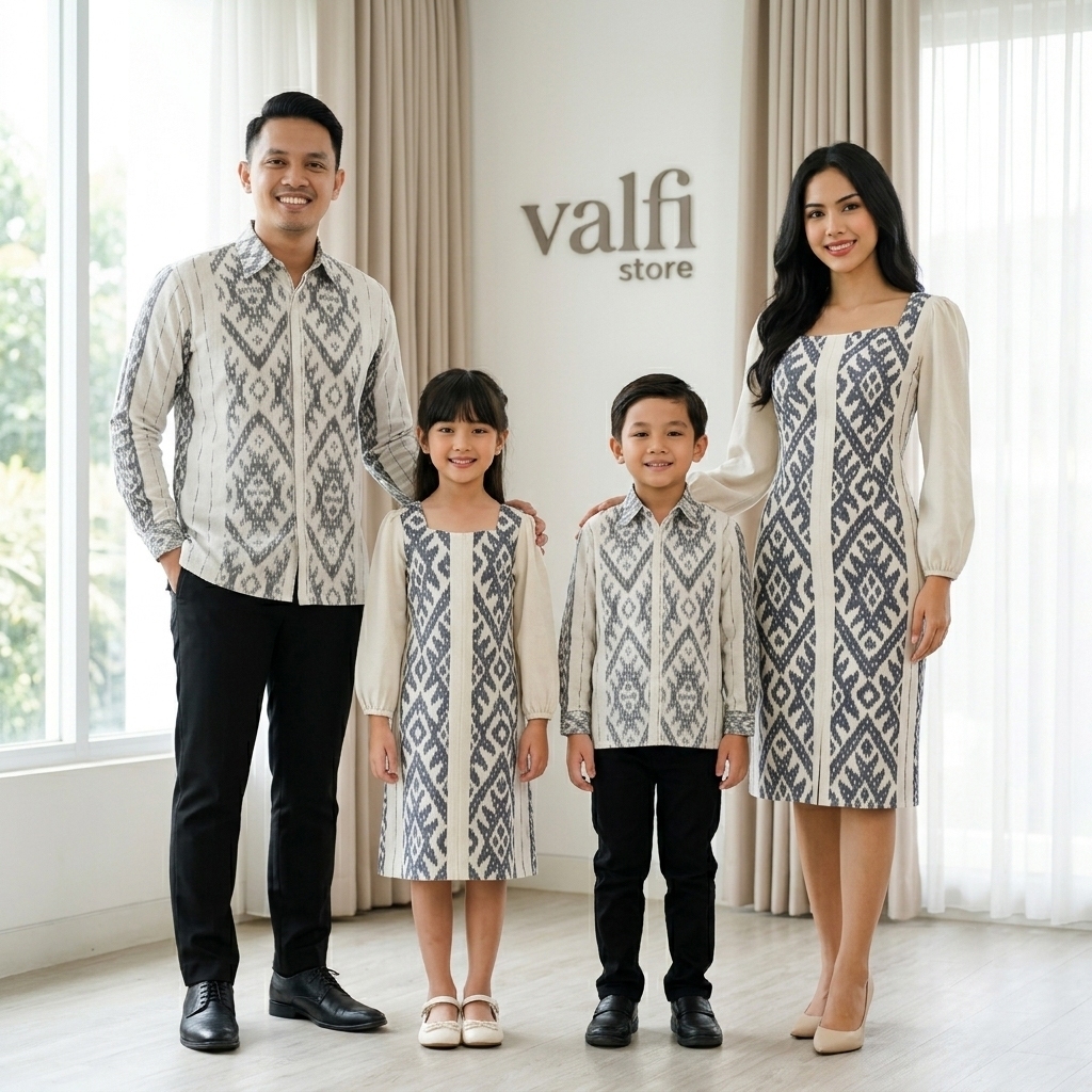 VALFISTORE - CELINE WHITE Set Seragam Tenun Natal Keluarga couple baju kondangan terbaru pasangan pr