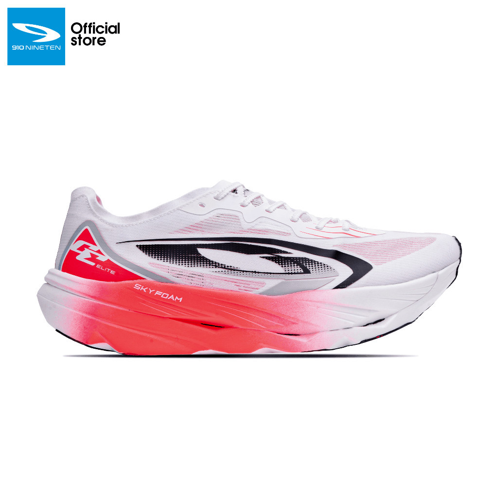 910 NINETEN SEPATU LARI GEIST EKIDEN ELITE X PUTIH/MERAH/HITAM