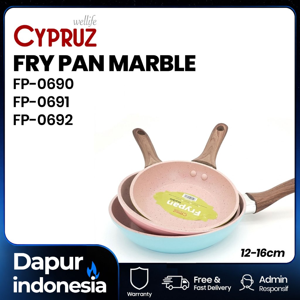 Cypruz FP 0691 Fry Pan Wooden Touch 14 Cm NEW