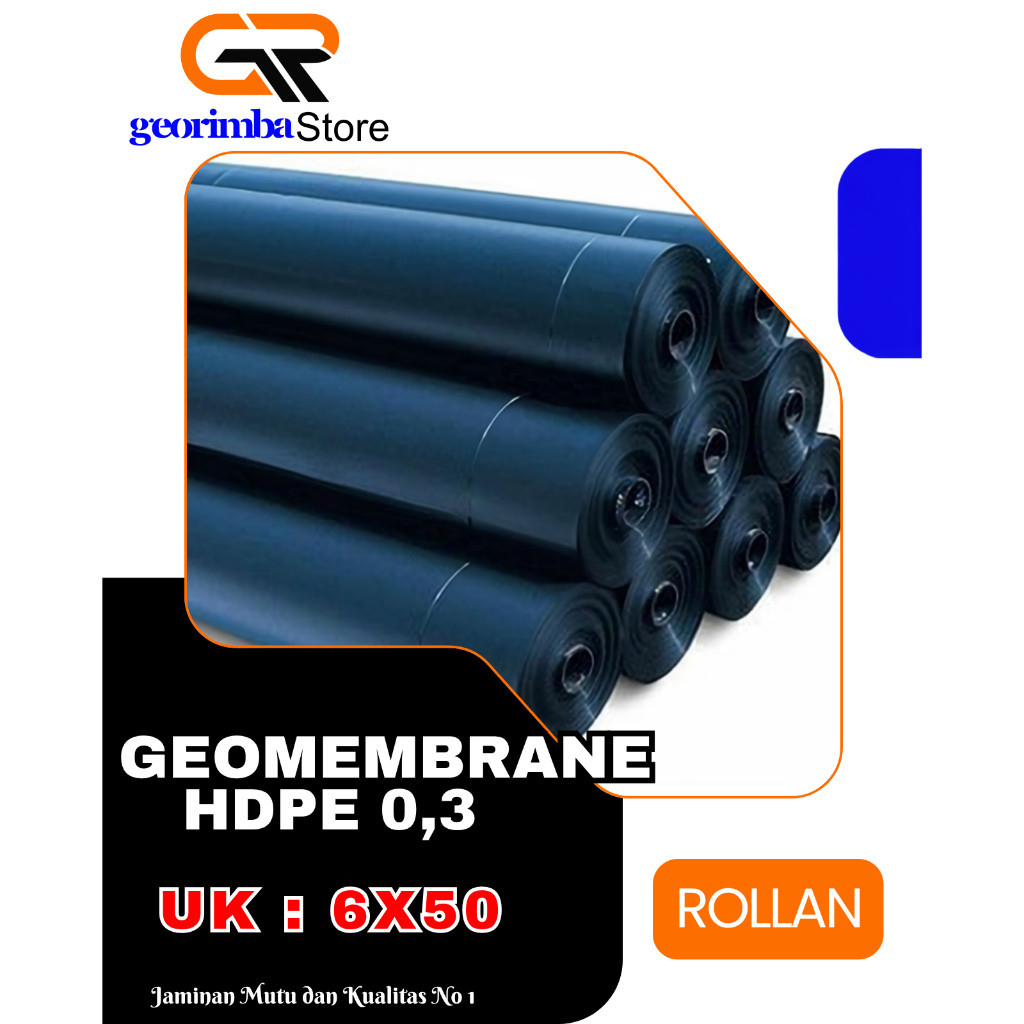 Jual Geomembrane HDPE 0,3 mm 6 x 50 Meter Rollan Premium Grade | Geomembrane HDPE 300 micron
