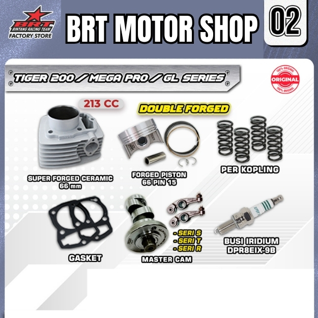 PAKET TOURING SUPER 2 11 12 BRT TIGER 200 MEGA PRO GL SERIES Bore Up 213CC