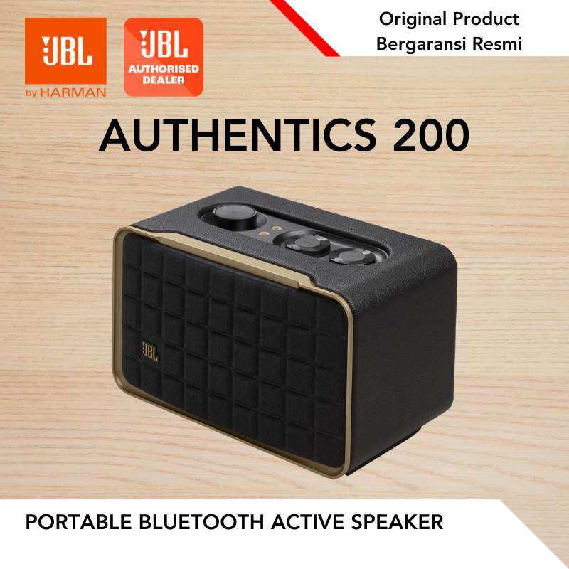 JBL Authentic 200 Speaker Rumah Pintar Stereo 2.0 dengan Wi-Fi dan Bluetooth