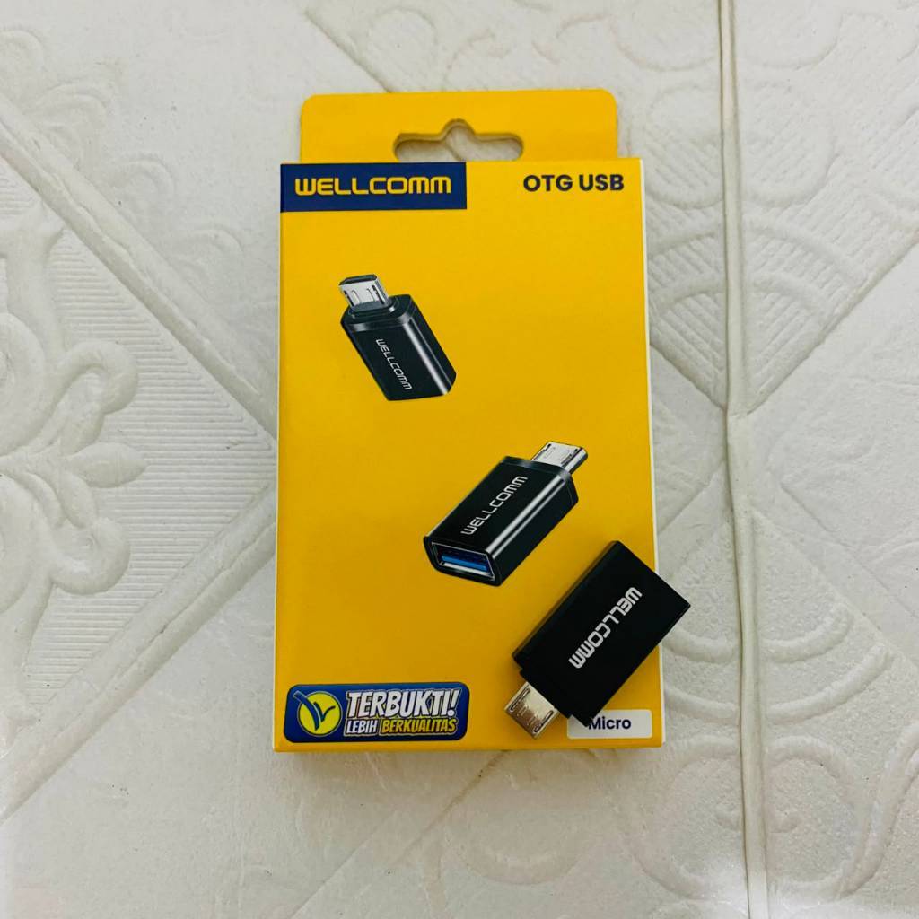 OTG Wellcomm Micro USB Adapter Conectivity Flashdisk Mouse Keyboard Converter HP Android