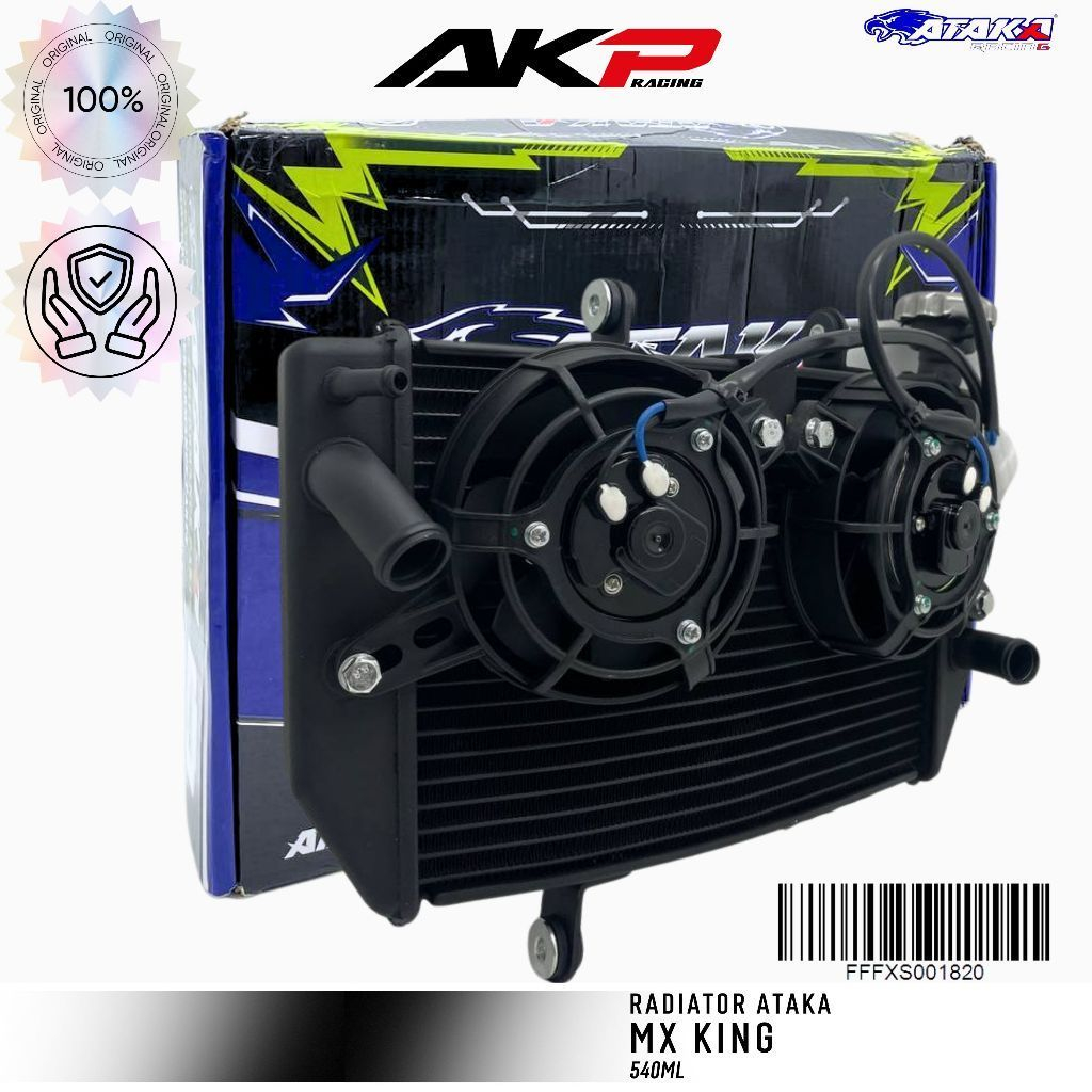 ATAKA Racing Aluminium Radiator Dual Band Y15ZR 540mL - Radiator Almu Mx King Original Ataka Malaysi