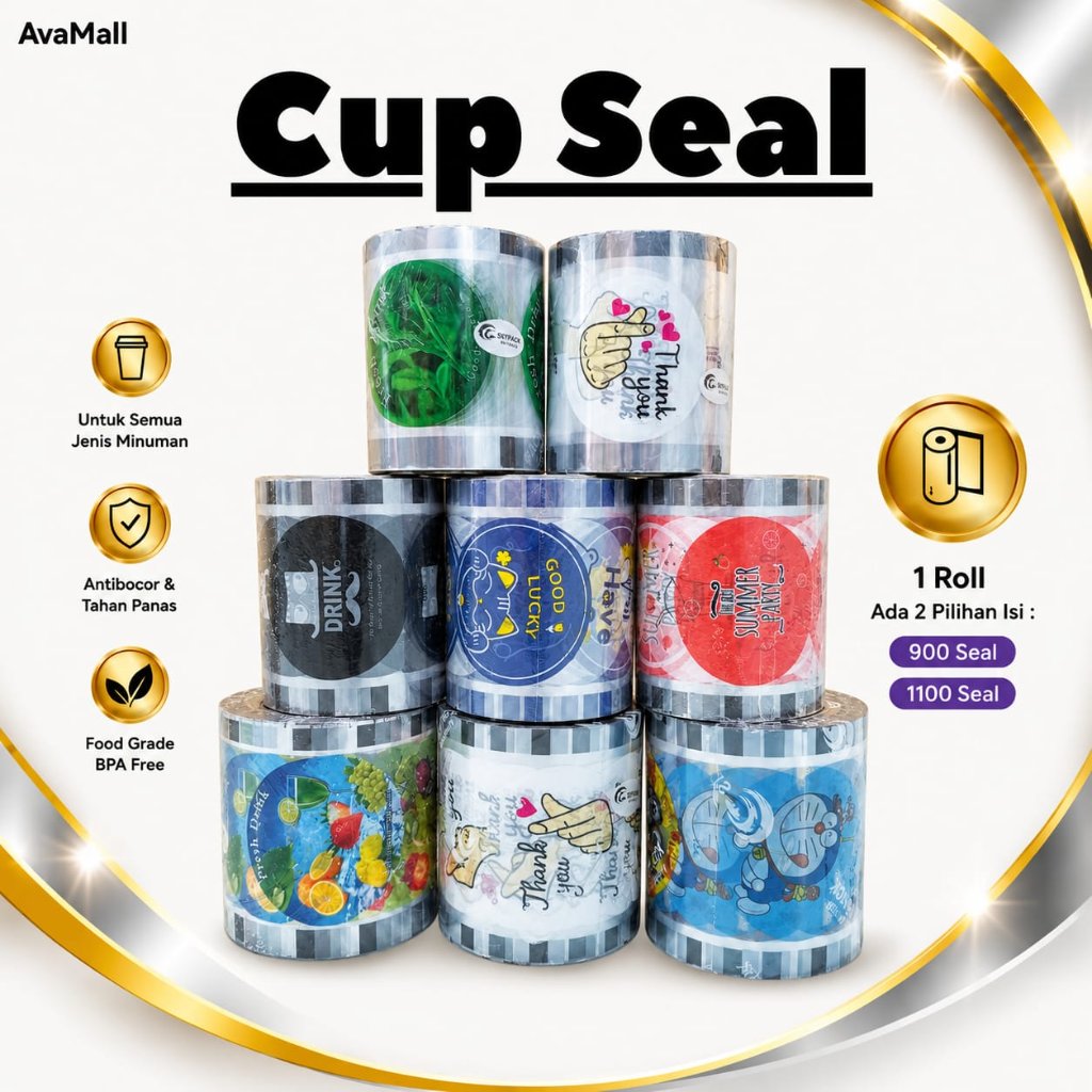 Cup Seal Plastik Isi 900Cup Cup Seal Polos Cup Sealer Kartun Cup Sealer Drink Cup Seal Buah Cup Seal