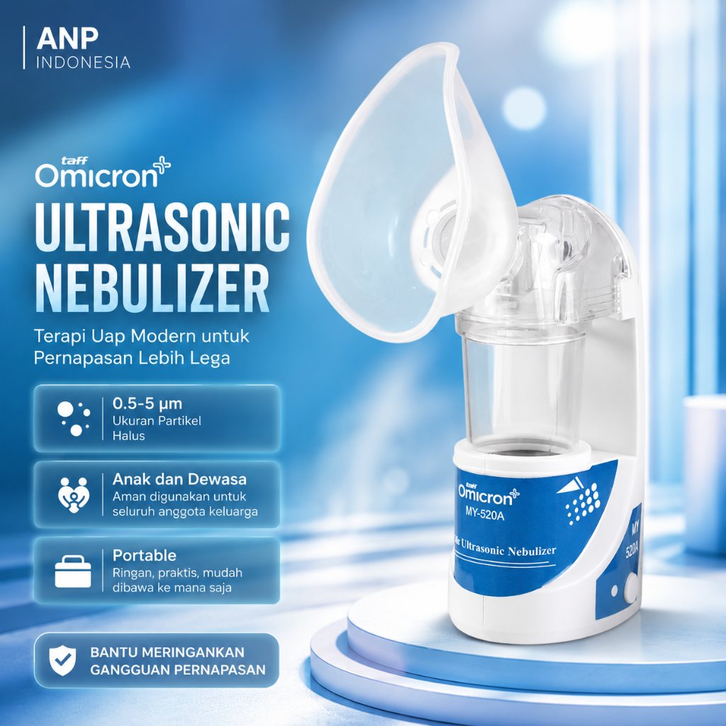 TaffOmicron Alat Terapi Pernapasan Ultrasonic Nebulizer Atomizer