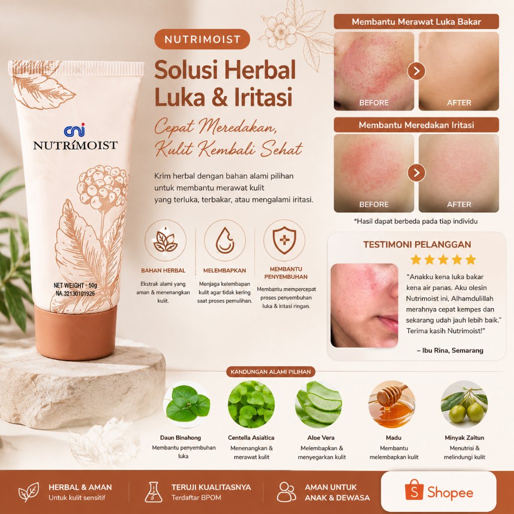 NUTRIMOIST CNI ORIGINAL NUTRIMOIST CNI ORIGINAL 50gr SALEP LUKA BAKAR DAN BEKAS LUKA LUKA