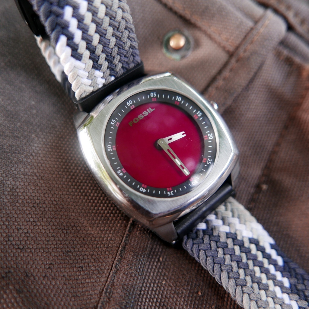 Jam Tangan Original Langka FOSSIL Big Tic Color Changing Dial BG-2148 - Preloved Mulus