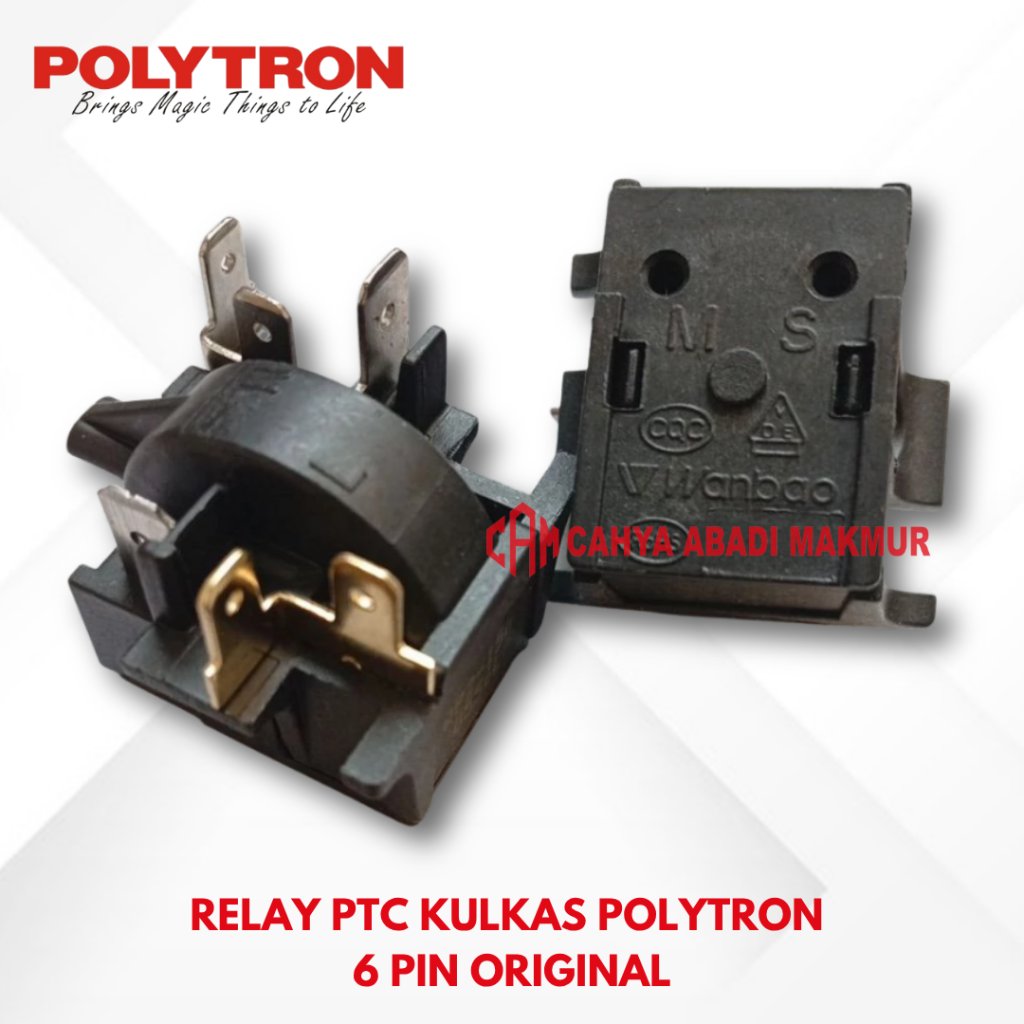 Relay PTC Kulkas 6 Pin Polytron Original Relay Kulkas Polytron 6 Soket Original