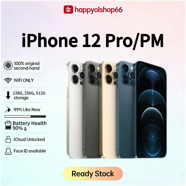 IPhone 12 PRO/12 PRO MAX WIFI ONLY 128GB 256GB 512GB Bekas Second Original Mulus Fullset