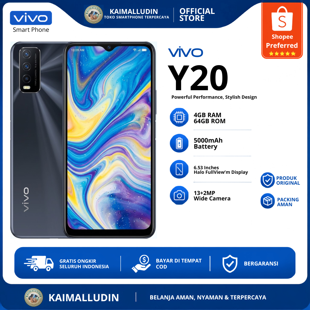 VIVO Y20 RAM 3/64 HP NORMAL SECOND SIAP PAKAI
