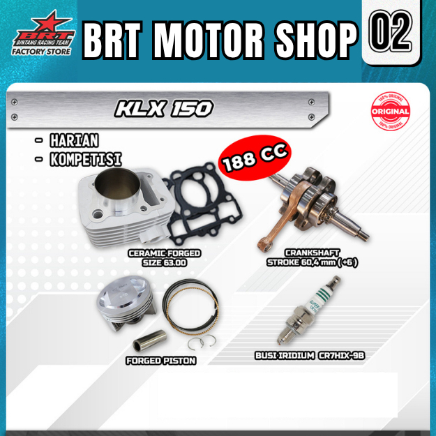 PAKET TRABAS SUPER BRT 2 4 7 16 KLX 150, DTRACKER 150 Paket Bore Up 170 / 188 CC
