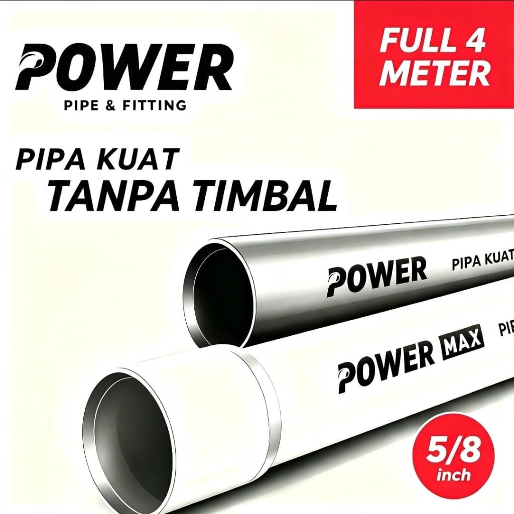 PIPA KABEL LISTRIK 5/8 DIM INCH C 1 BATANG POWER ABU 4METER PARALON PRALON