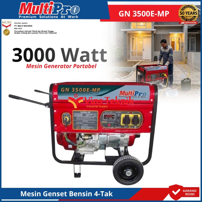 MULTIPRO GN3500E-MP Generator Genset 3000Watt Mesin Genset Listrik Genset Bensin 4Tak GN 3500 E