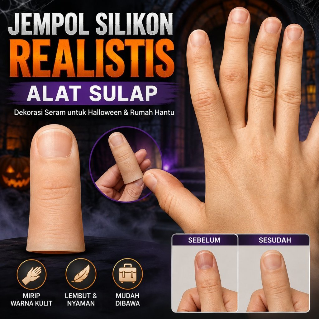 COD - Lengan Jempol Halus/Jari Palsu Tangan/Sulap Jari Palsu/Alat Sulap/Jari Silicon Import/Lengan J