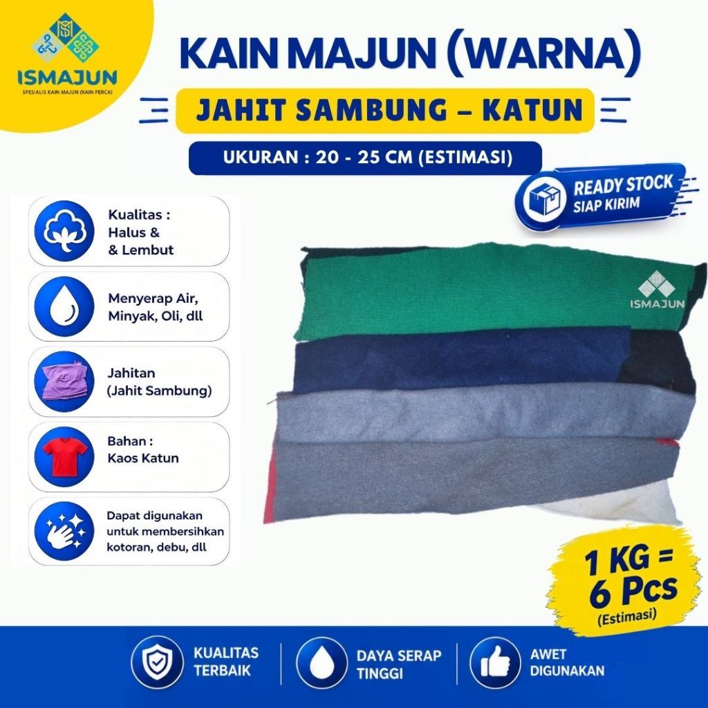 KAIN LAP MAJUN JAHIT SAMBUNG WARNA KILOAN (SAMBUNG WARNA)