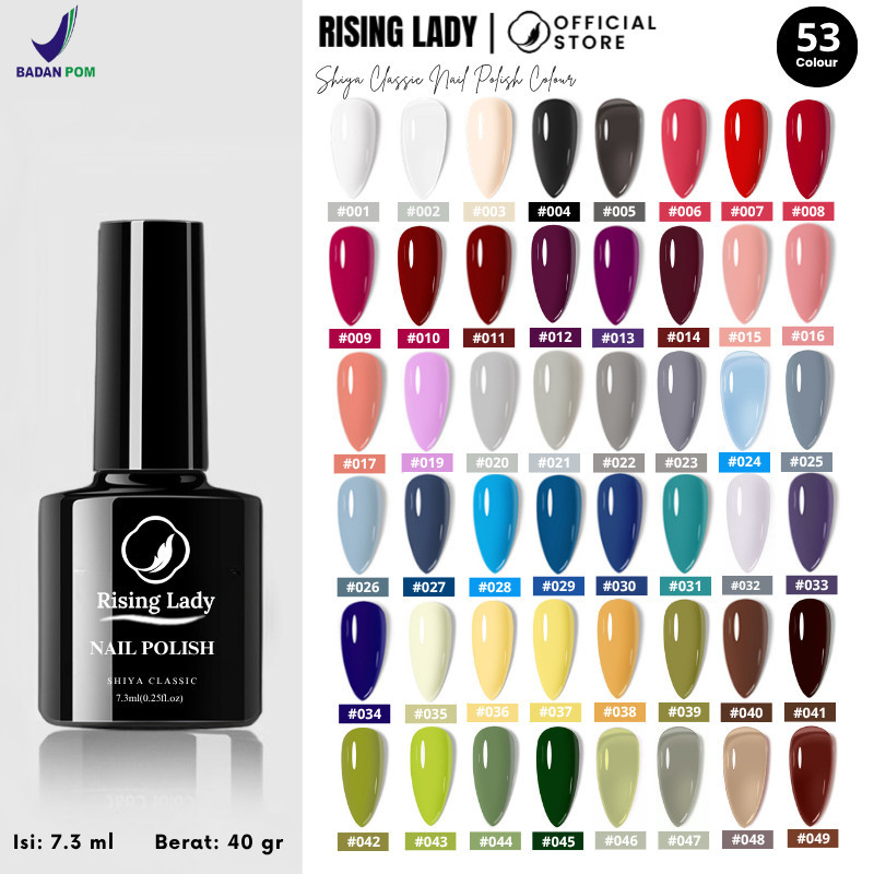 [ COD ] BPOM RISING LADY SHIYA CLASSIC NAIL GEL POLISH 53 WARNA/ISI 7.3ML/KUTEK JELLY/TRANSPARANT/KU