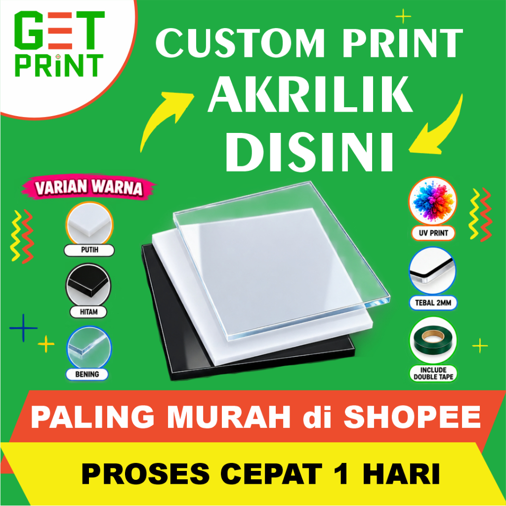 CUSTOM PRINT AKRILIK / SIGN AKRILIK PRINT UV / CUSTOM SIGNAGE AKRILIK / AKRILIK SIGNAGE PRINT UV 10X