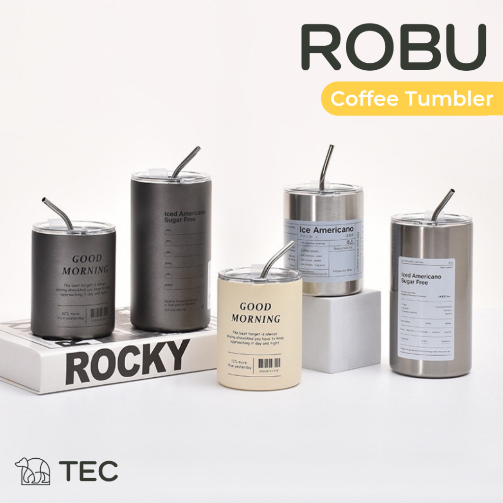 Botol Minum Tumblr • TEC • ROBU Stainless Steel Tumblr Coffee Tea 360ml 600ml Aesthetic Botol Minum 