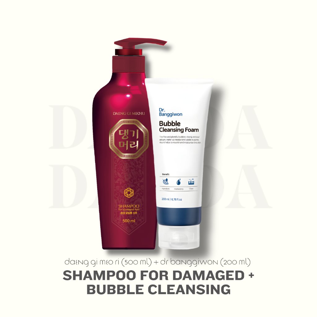 DAMOA - Shampoo for damaged 500ml + Bubble Cleansing 200ml Dr.Banggiwon - Shampoo rambut rontok dan 