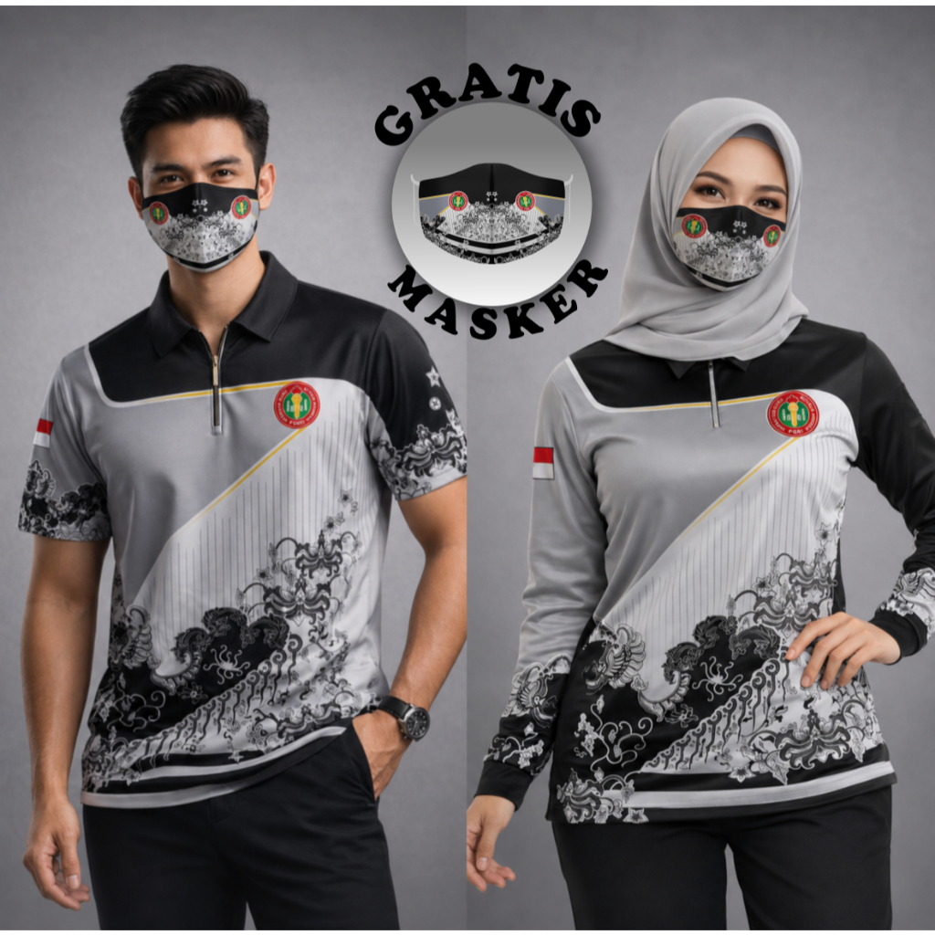 Kaos Batik PGRI /Jersey PGRI /Polo PGRI Printing/jersey pgri terbaru / Gratis Masker PGRI