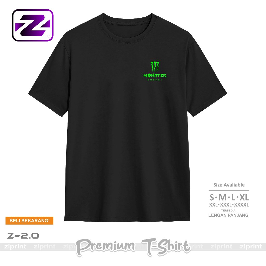 Baju Kaos MonsterEnergy Logo T-Shirt pria wanita kaos Monster Energy