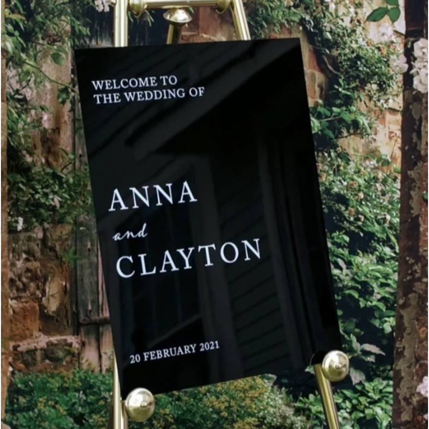 Custom Acrylic Welcome Sign Acrylic Hitam | Welcome Sign Akrilik