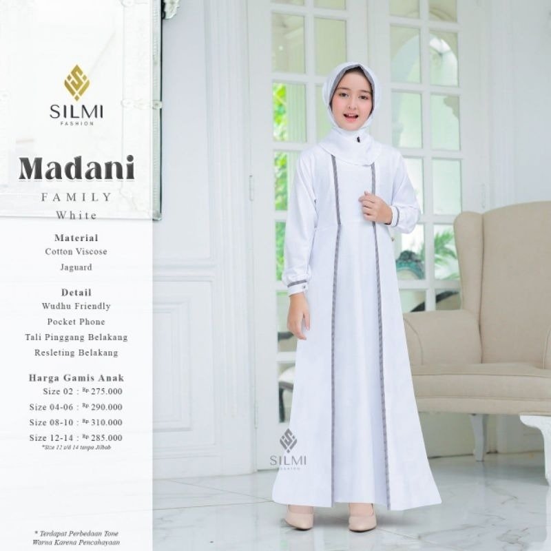GAMIS ANAK TERBARU / SILMI / MADANI WHITE / GAMIS PUTIH ANAK / SIAP KIRIM