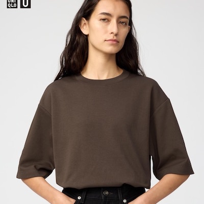 Uniqlo AIRism Cotton Oversized Crew Neck T-Shirt