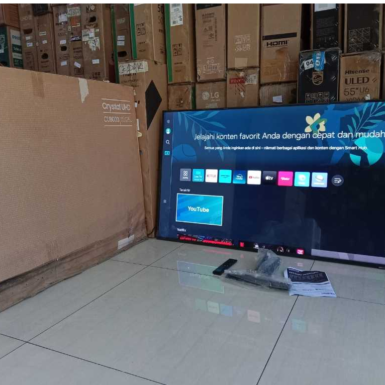 (free packing kayu) SMART TV LED SAMSUNG 50 INC UHD 4K 50CU8000K BLUETOOTH KONDISI BEKAS MASIH SEGEL