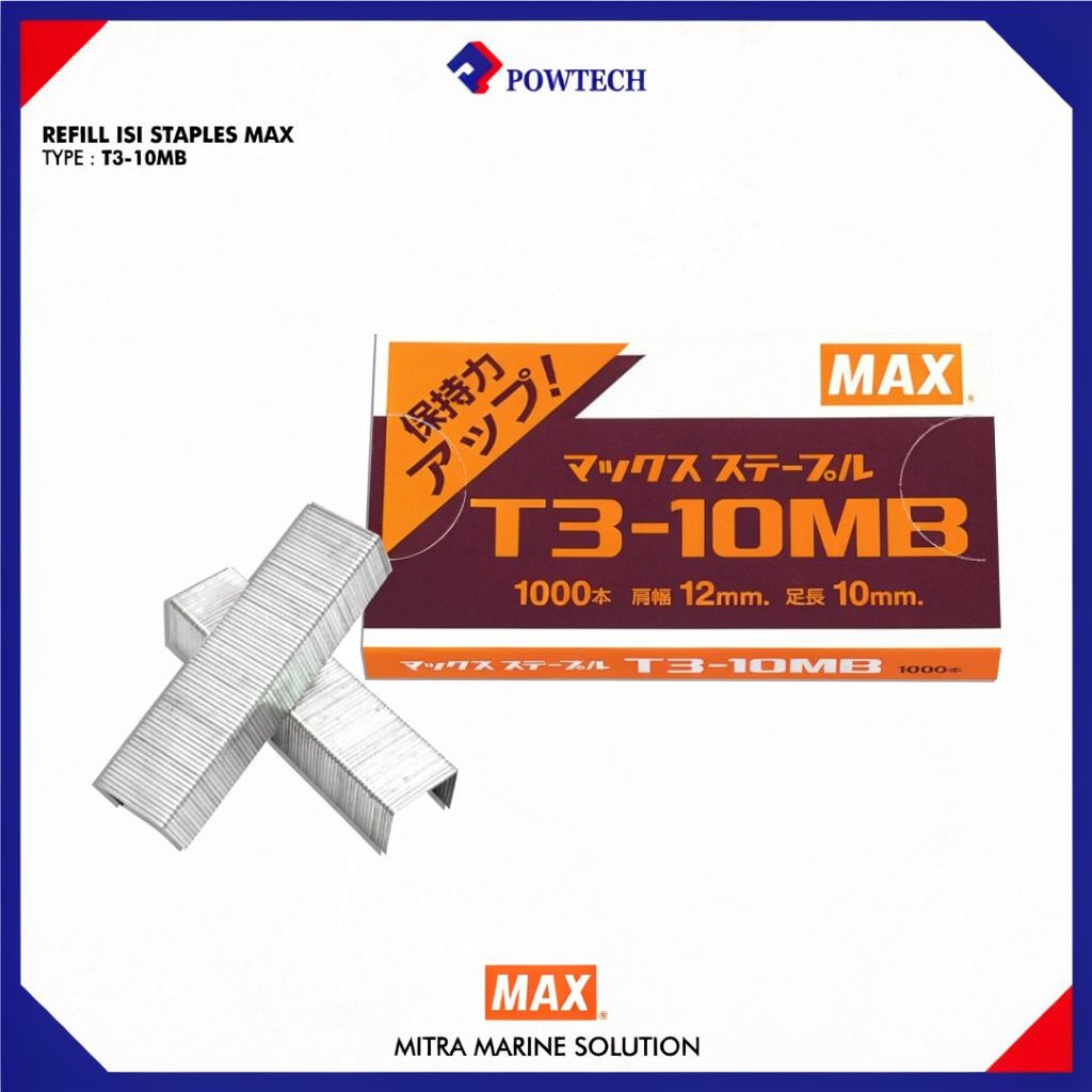 Refill Isi Staples Type T3-10MB Hekter Tembak / Staples Guntacker Max Type T3-10MB