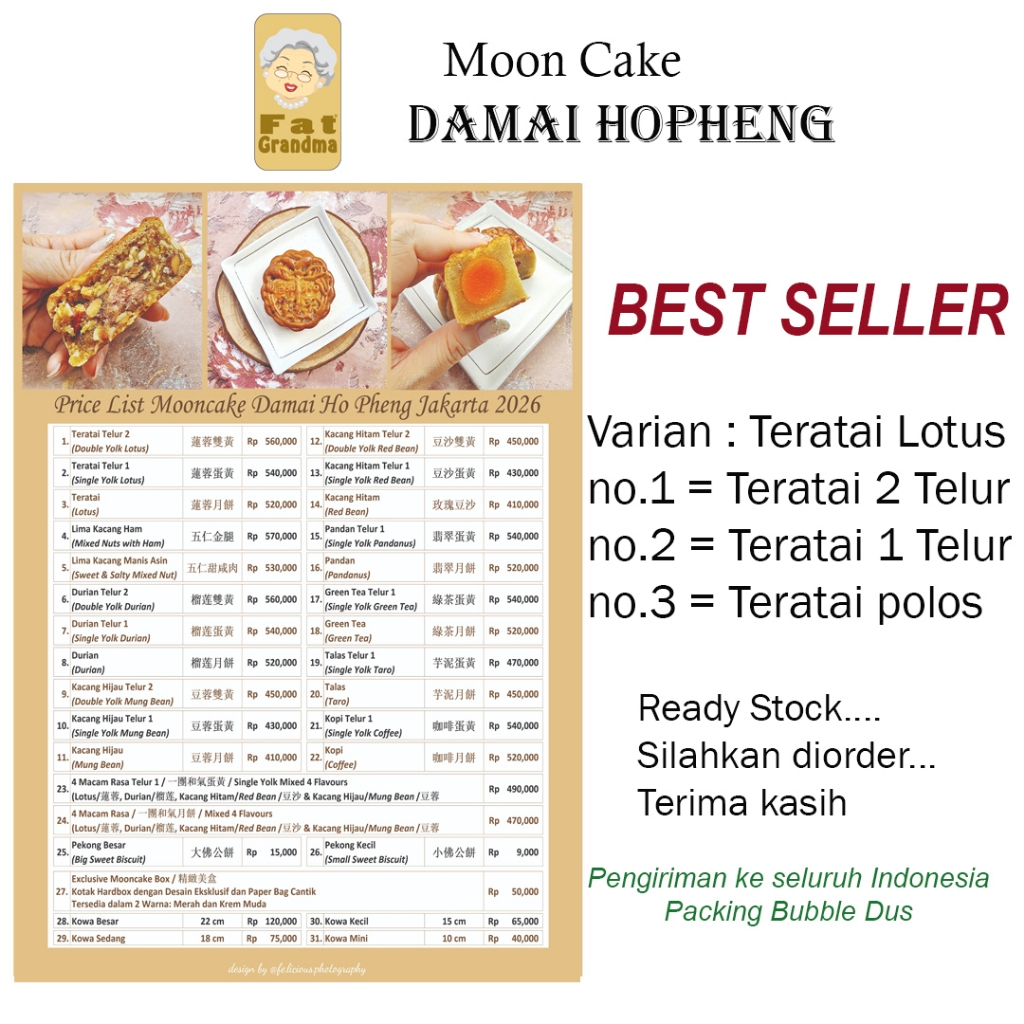 AGEN MoonCake Damai Kue Bulan DAMAI Hopin - Teratai Lien Yung
