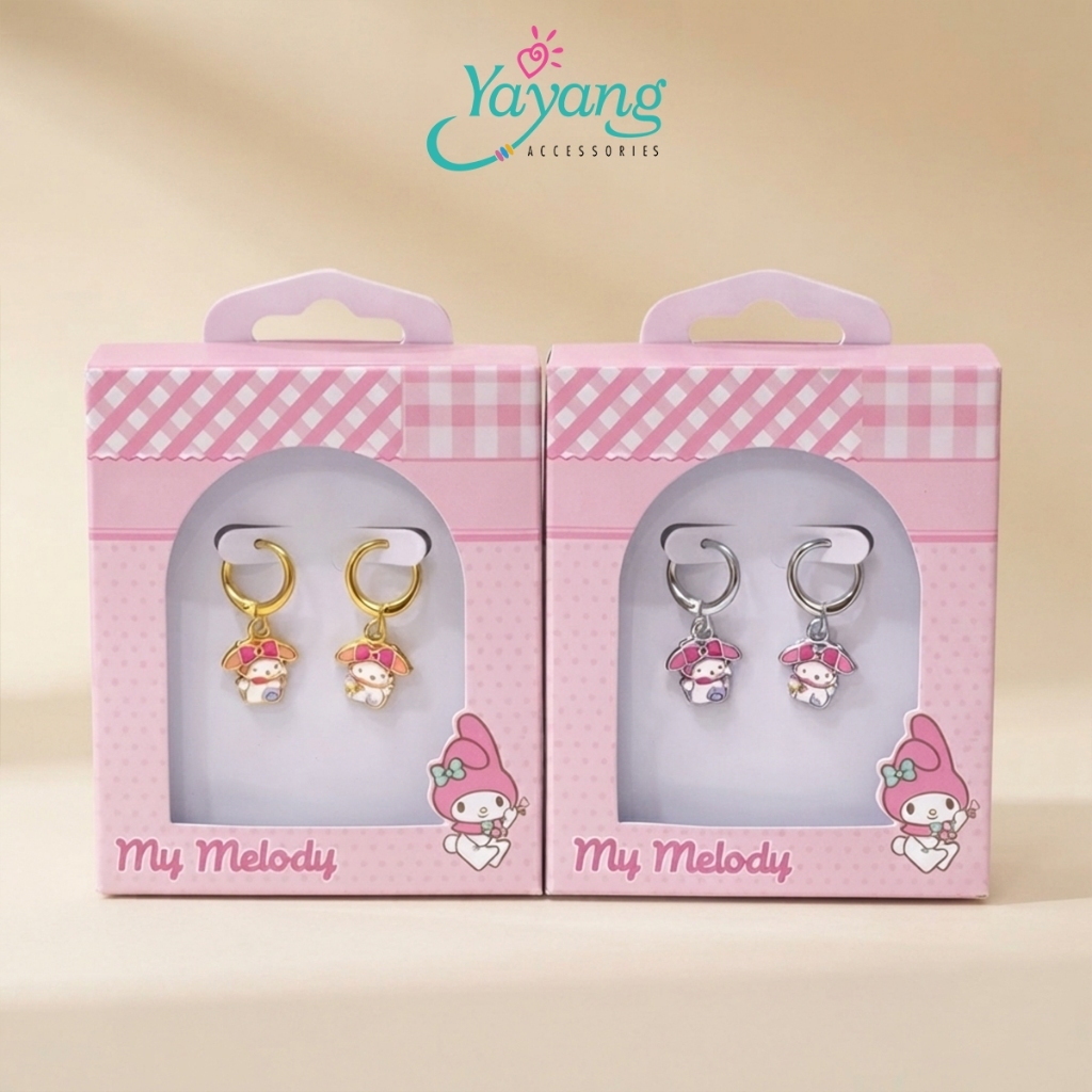 Yayang Giwang Anak Official License Sanrio - Anting Perhiasan Anak Lapis Emas - Gold Plated Titanium