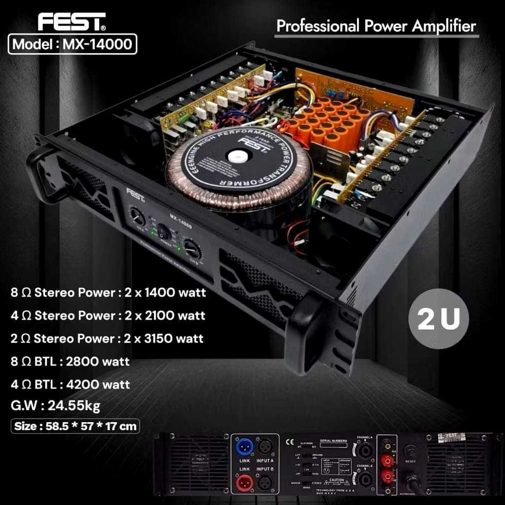 Power Amplifier FEST MX14000 Garansi Original MX 14000