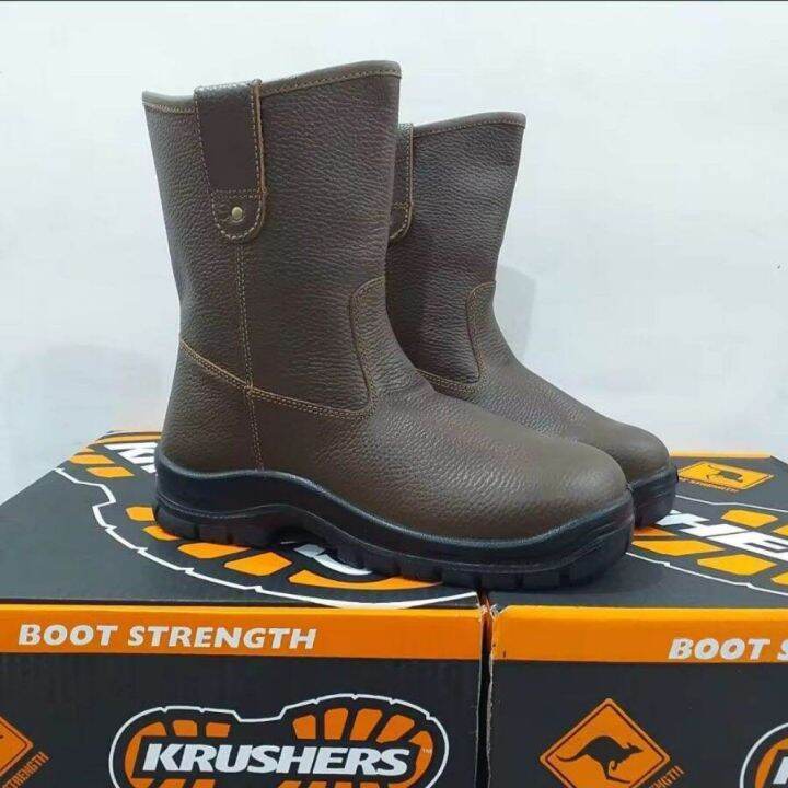 Sepatu safety krusher texas brown / booth texas