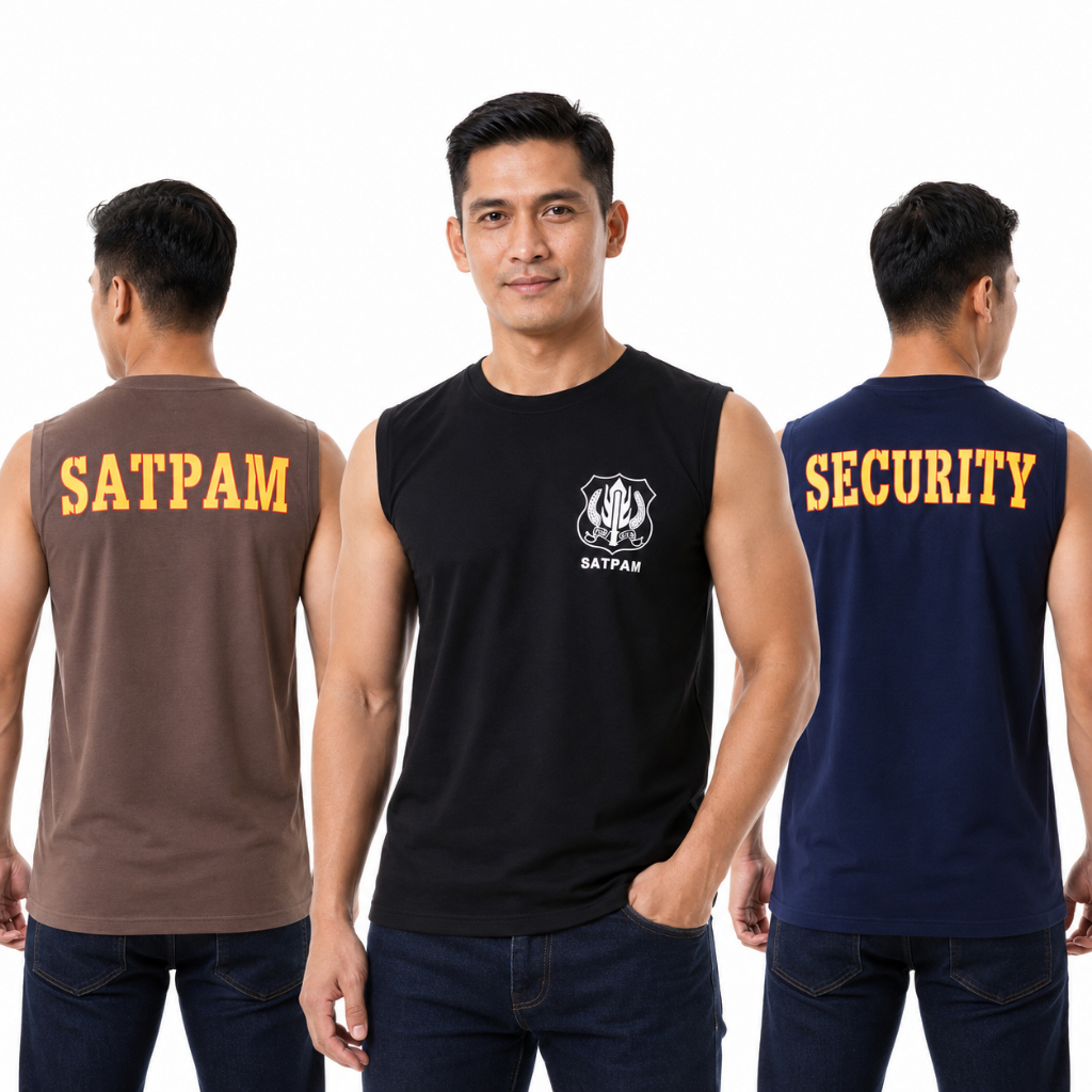 Kaos Singlet Satpam Security Kaos Dalam Satpam Singlet Warna Coklat Hitam Navy