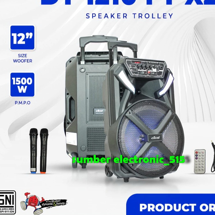 Speaker Portable DAT DT1210FTX2 12inch Original Free 2bh Mic Wireless Dat 1210 ftx2 DT 1210FT X2