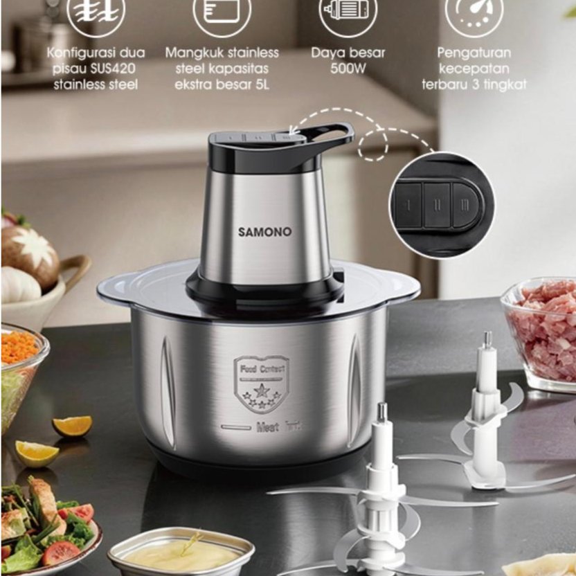 (HARGA INCLUDE BUBBLE WRAP) SAMONO MULTI FOOD CHOPPER SWC500 // SAMONO CHOPPER // CHOPPER // SAMONO