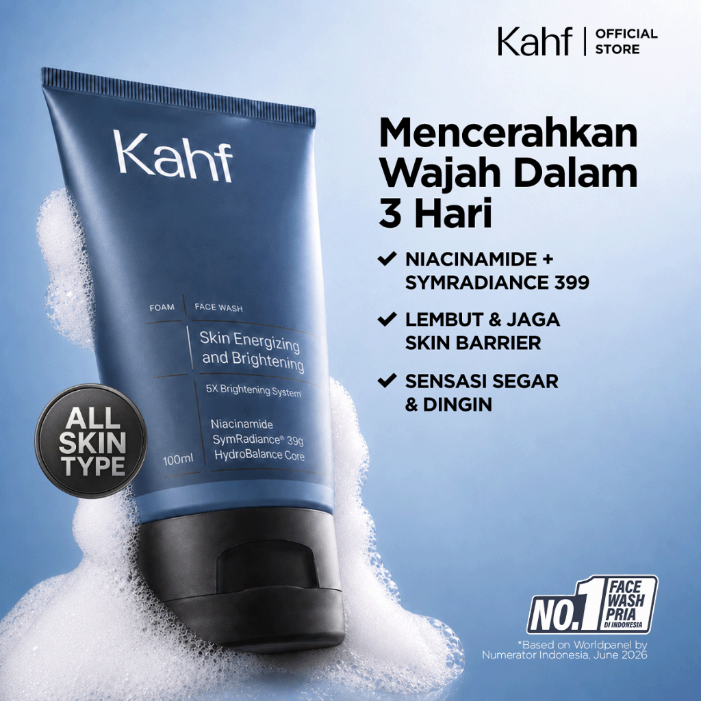 [CREATOR'S PICK] Kahf Face Wash Skin Energizing and Brightening 100 ml - Sabun Cuci Muka Pria untuk 