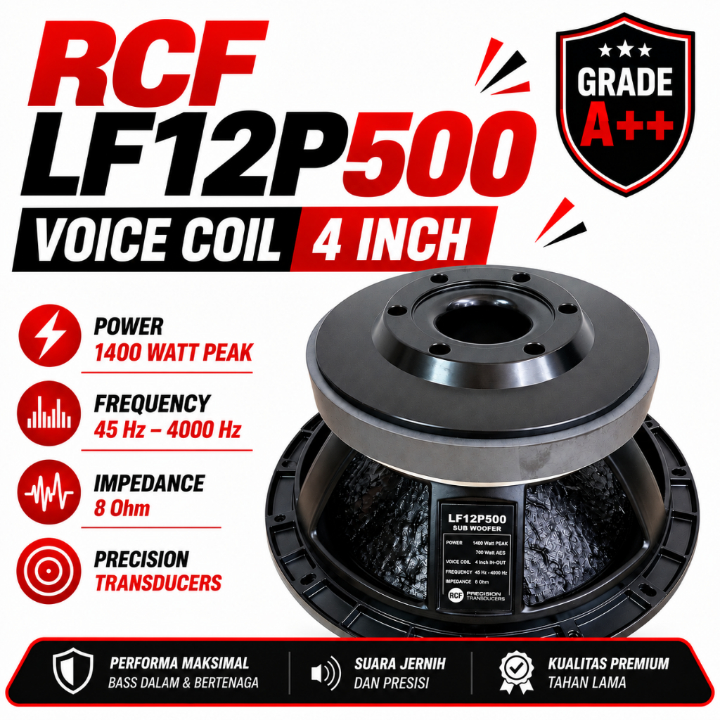 Komponen Speaker 12 Inch RCF LF12P500 / 12P500 / LF12 P500 / L12 P500 Grade A