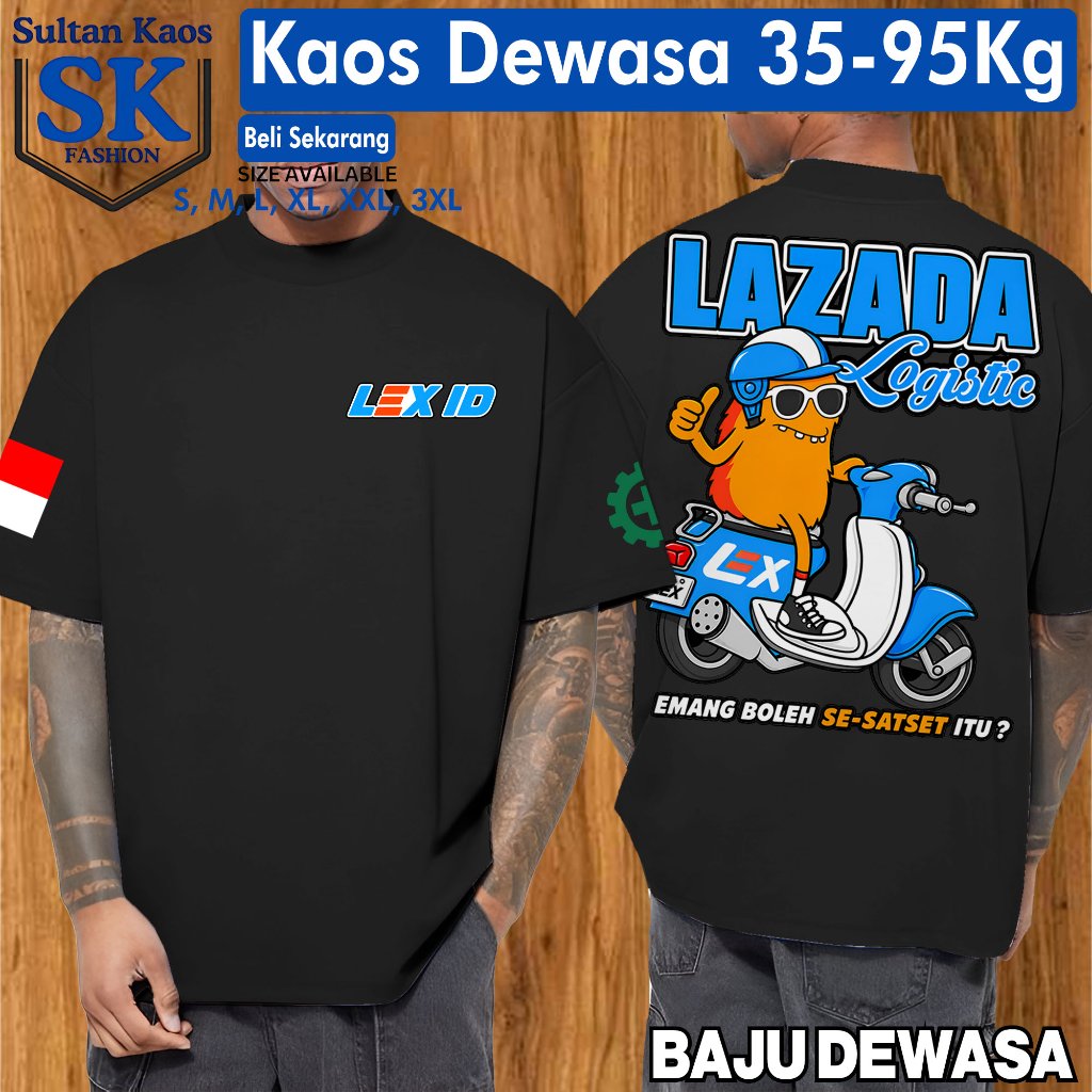 T-Shirt Pria Dewasa Kurir Paket Ikon Hati Lexx Xpress Keren Terbaru Bahan Adem Bisa Bayar Di Tempat