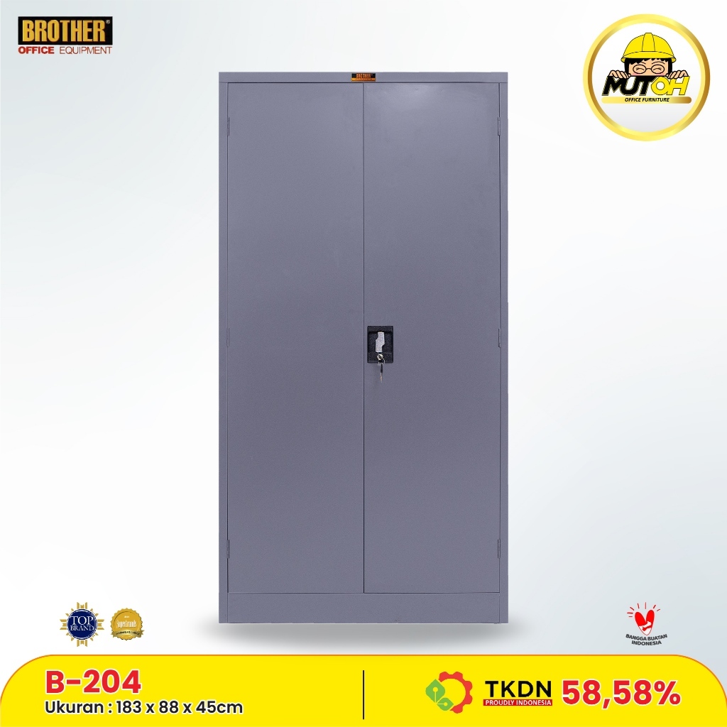 BROTHER B-204 | LEMARI ARSIP BESI 45CM 2 PINTU BROTHER B-204 B204 BER-SERTIFIKAT TKDN