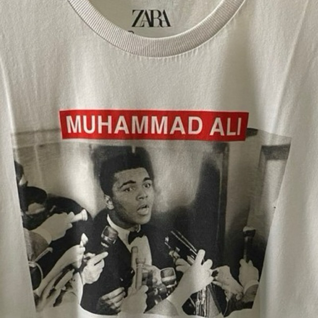 (72x54cm tanpa ditarik) kaos zara boxing official collab muhammad ali t shirt