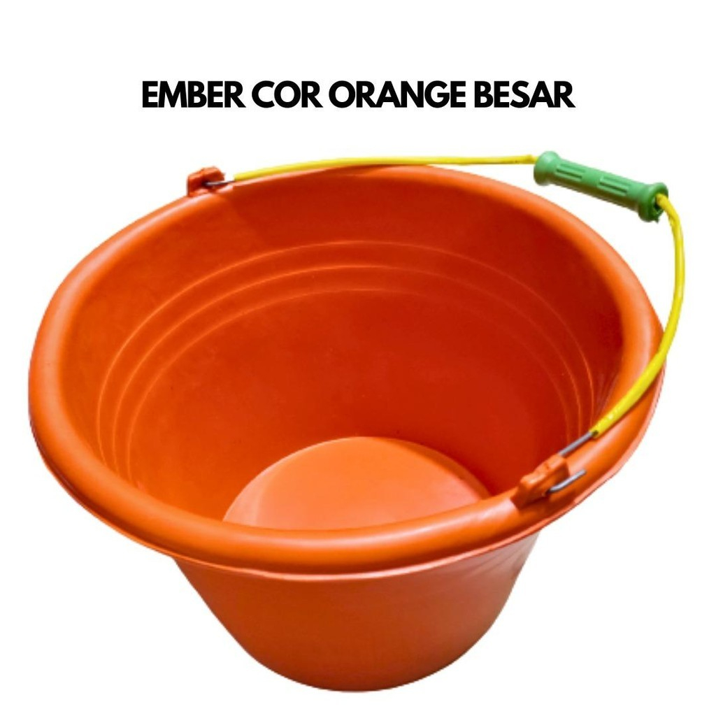 Ember Cor Orange Merah Besar / Ember Cor Oren Besar / Ember Plastik Besar 18 inch Berkualitas MGJ