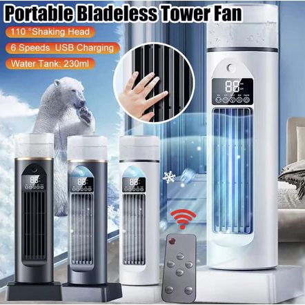 Tower Fan Kipas Angin Standing Bladeless Air Fan Cooling Pendingin AC portable
