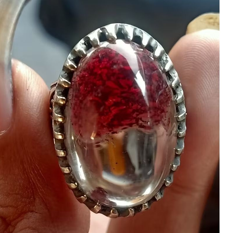 natural kecubung karang  merah putih