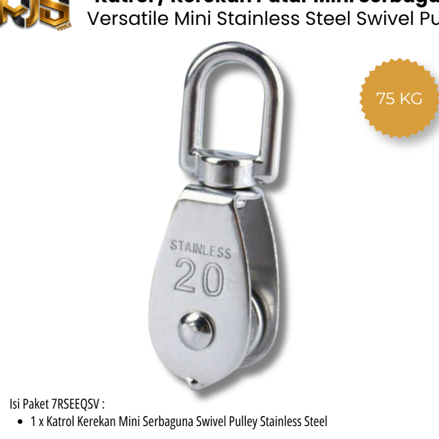 Katrol Kerekan Putar Katrol Mini Kuat Kapasitas 75kg Kerekan Alat Pengangkat Roda Timba Sumur / Katr