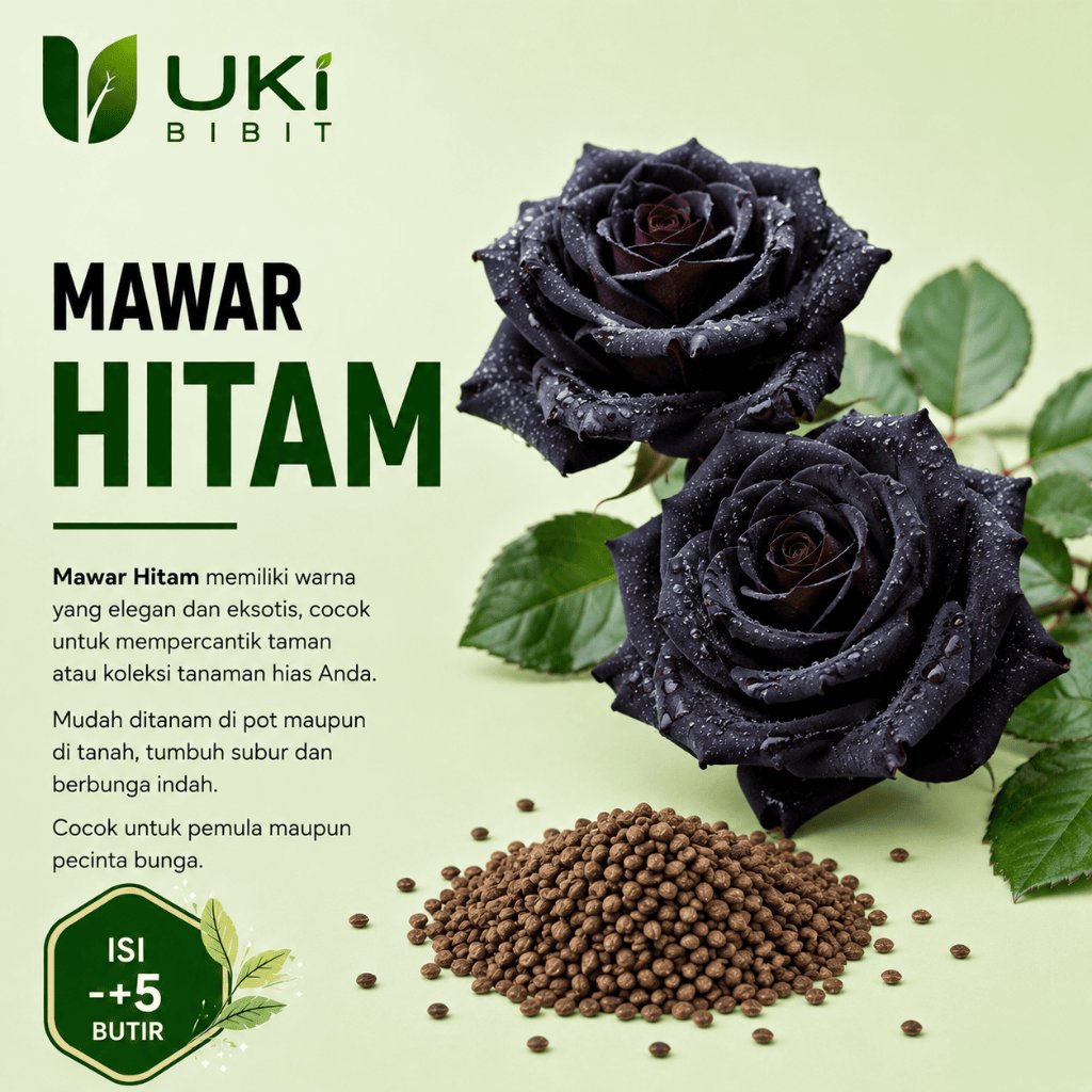 ( 5 Butir ) Benih Biji Bunga Mawar Hitam | Mawar Ungu | Mawar Merah